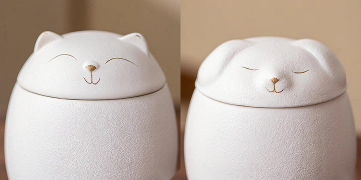 Ceramic Pet Cremation Keepsake Urn for Ashes — "In Another Form" Hand-Glazed Mini Jar