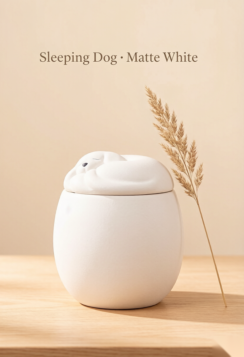 Napping — Ceramic Pet Memorial Keepsake Urn