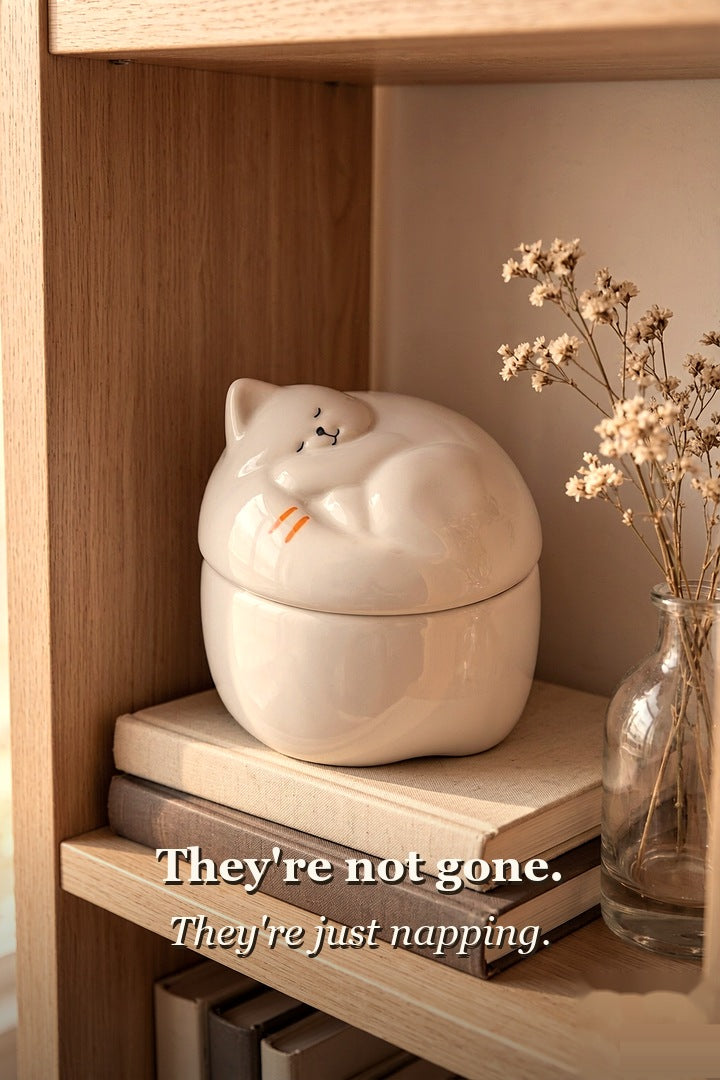 Napping — Ceramic Pet Memorial Keepsake Urn