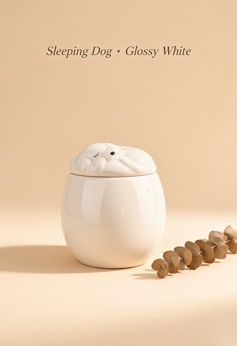 Napping — Ceramic Pet Memorial Keepsake Urn