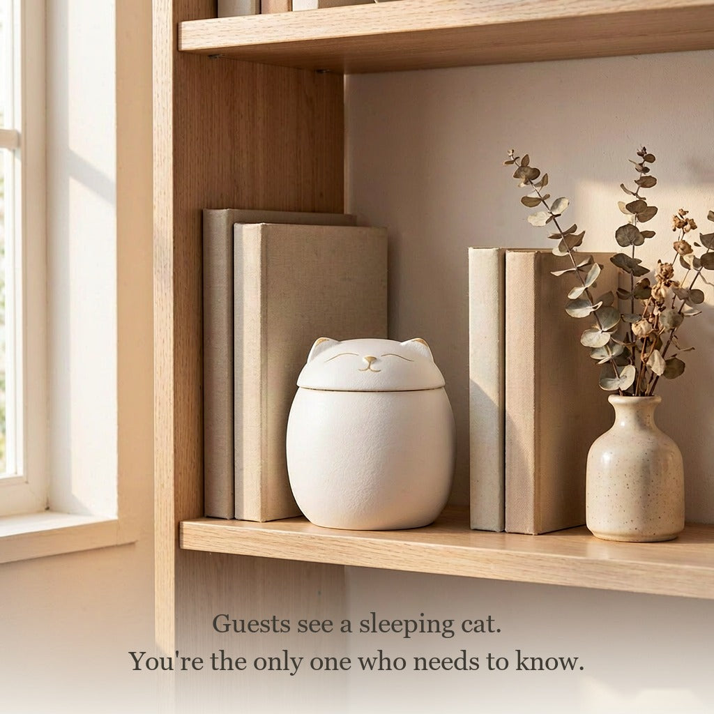 Ceramic Pet Cremation Keepsake Urn for Ashes — "In Another Form" Hand-Glazed Mini Jar