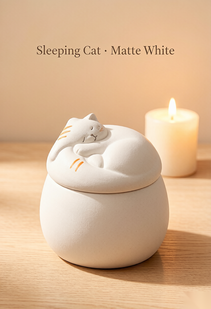 Napping — Ceramic Pet Memorial Keepsake Urn