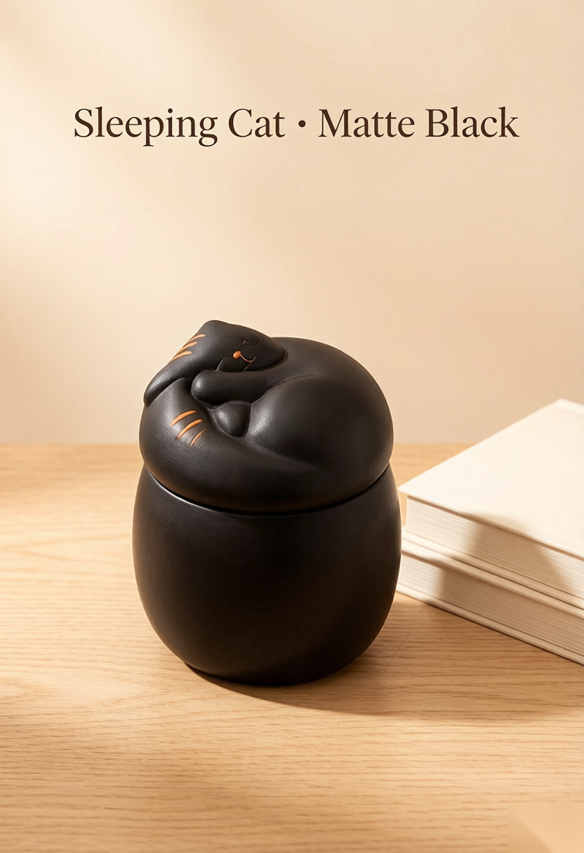 Napping — Ceramic Pet Memorial Keepsake Urn