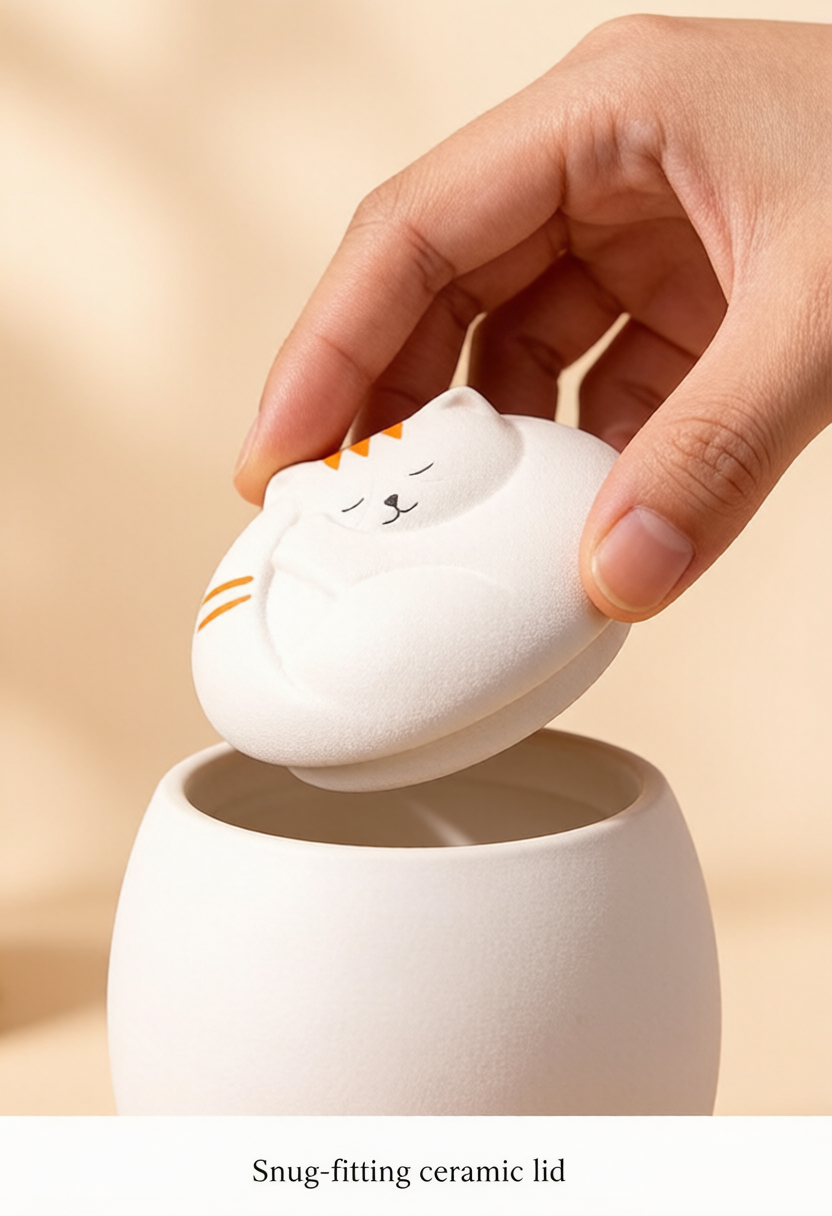 Napping — Ceramic Pet Memorial Keepsake Urn