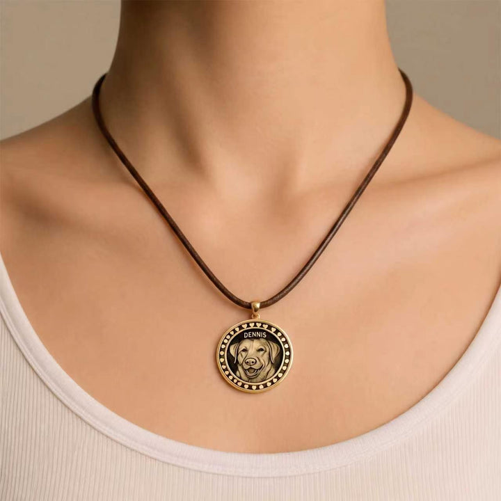 Custom Pet Bronze Medallion Necklace