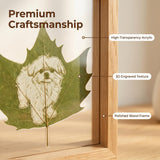 Hand-Carved Natural Leaf Pet Memorial Art