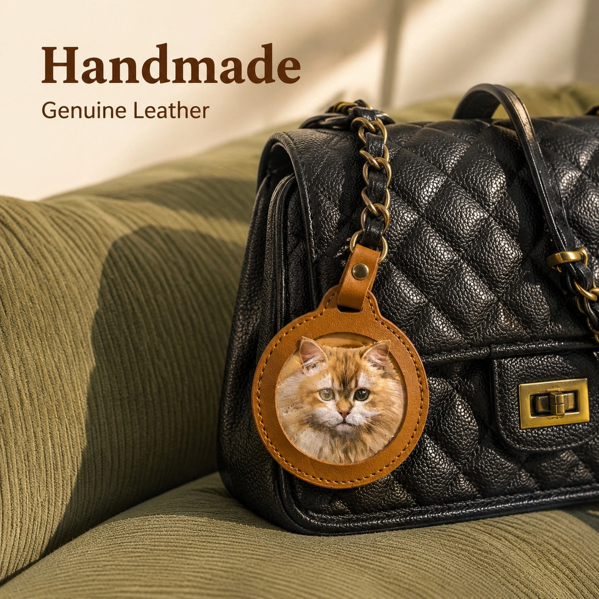 Leather Hand-Carved Pet Keepsake Charm