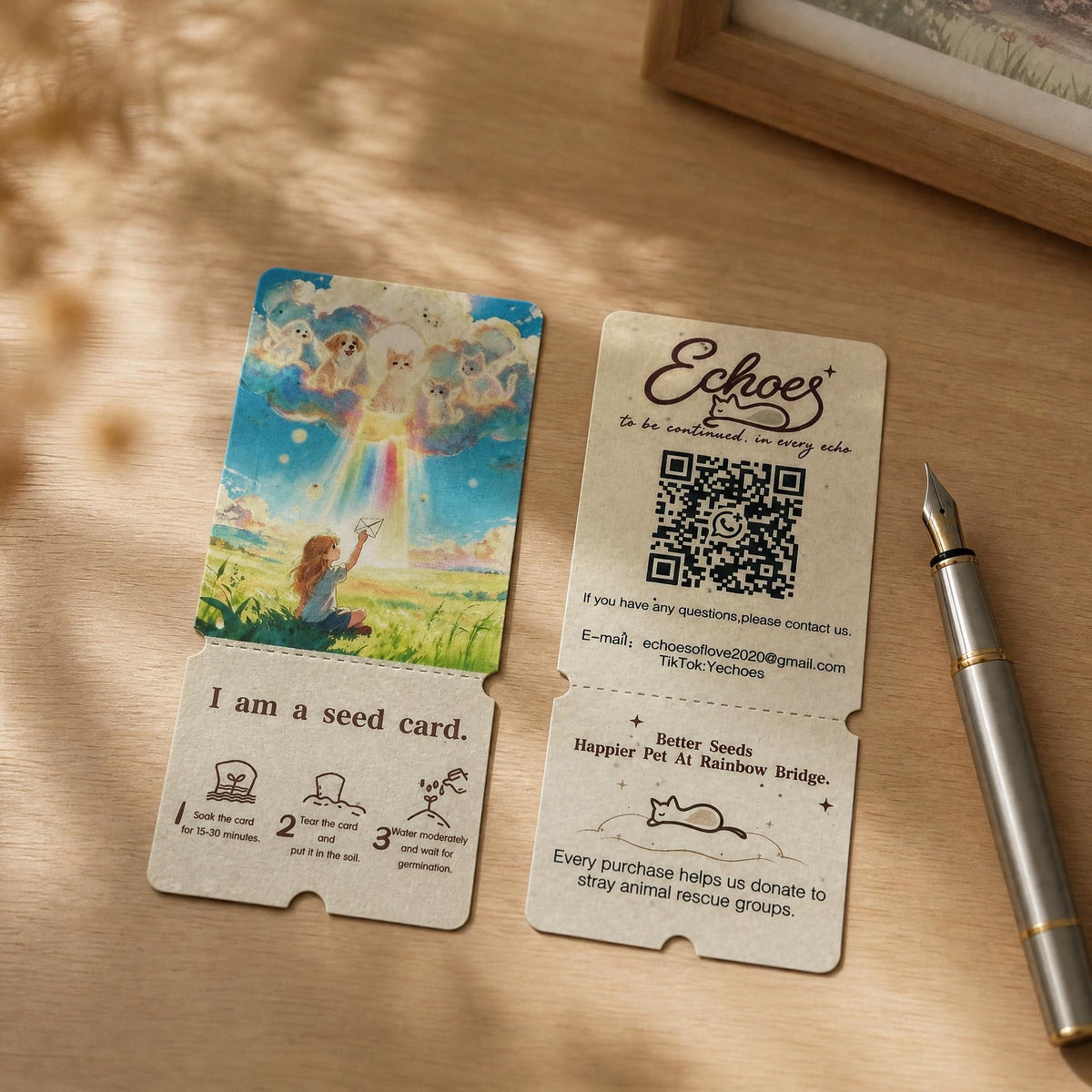 Pet Memorial Plantable Seed Card | Rainbow Bridge Keepsake