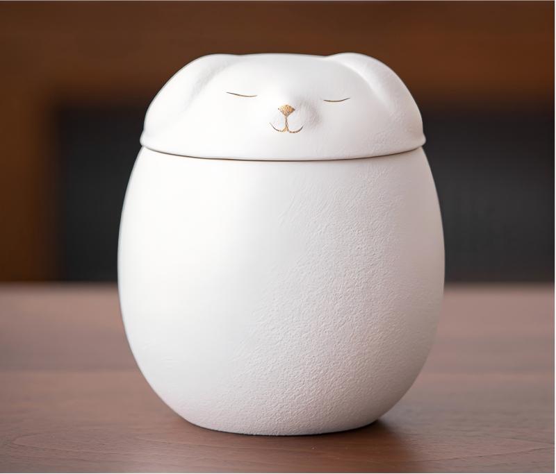 Ceramic Pet Cremation Keepsake Urn for Ashes — "In Another Form" Hand-Glazed Mini Jar